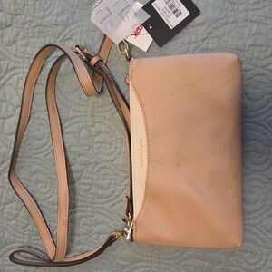 NWT NANETTE LEPORE BEIGE 2 WAY CROSSBODY